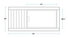 an image of a bathtub with measurements for the size and width, as shown from above