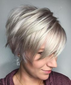 Short haircuts that are stop-you-in-your-tracks gorgeous Platinum Blonde Balayage, Short White Hair, Longer Pixie Haircut, Long Pixie Hairstyles