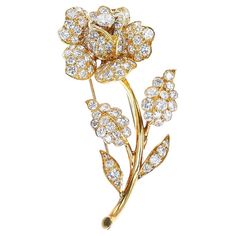 This exquisite Van Cleef & Arpels Diamond Rose Brooch Pin is crafted from 18k gold and features brilliant-cut diamonds for a stunning display of luxury. Its classic design makes it the perfect accessory for any evening look. SKU 1148-ACIJAMPR Van Cleef Arpels Brooch, Van Cleef Arpels Diamond, Van Cleef And Arpels Jewelry, Van Cleef & Arpels, Rose Brooch, Van Cleef And Arpels, Van Cleef Arpels, Vintage Rose, Van Cleef