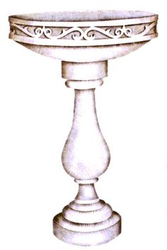 a drawing of a pedestal with an ornate design