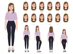 a woman's body is shown with different poses and hair styles for each individual