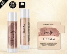 Lip Balm Labels Template, Lip Balm Label, Soap Labels Template, Diy Candle Labels, Diy Label, Vanilla Lip Balm, Lip Balm Labels, Homemade Lip Balm, Soap Labels