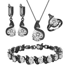 PRICES MAY VARY. ❤ITEMS YOU WILL GET❤: A ring, a pair of earrings, a pendant and necklace set, a bracelet, and a gift box. ❤GIFT AND OCCASION❤: This classic and sparkling jewelry set is perfect as a wedding jewelry for your maid of honor and bridesmaids. They will sparkle in natural light.You can also give it as birthday, anniversary, mother's day, thanksgiving, valentine's day gift for friends, wife, mother, lover, daughter and yourself. We have packed it in a sealed gift box. Surprise her and Valentines Day Gifts For Friends, Bracelet Wedding, Prom Jewelry, Sparkle Jewelry, Birthday Gifts For Best Friend, Earrings Pendant, Open Ring, Water Drop, Bridesmaid Earrings