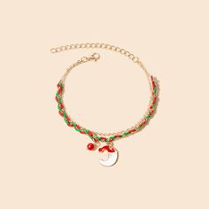 Material: Alloy Fashion Element: null Style: Fashion OL Womens Holiday Fashion, Festival Bracelets, Retro Bracelet, Rope Jewelry, Christmas Series, Christmas Pendant, Christmas Bracelet, Christmas Hat, Pendant Bracelet