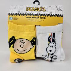 Peanuts Shortie Crew Socks 10-Pack Shoe Size 4-10 Snoopy & Charlie Brown Designs Includes 10 Pairs Shoe Size: 4-10 Snoopy & Charlie Brown Designs Multicolor Soft Material Brand New With Tags! Snoopy Socks, Closet Accessories, Christmas Inspiration, Charlie Brown, Crew Socks, Soft Material, Hosiery, Yellow White, Peanut