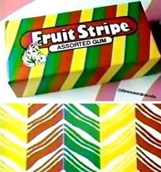 a box of fruit stripe assorted gums