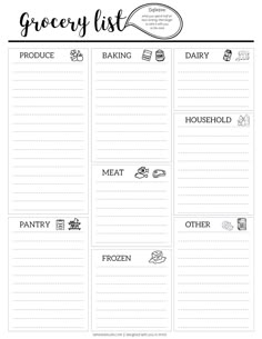 Grocery List Notepad|Grocery List|Meal Planner|Free Shipping | Printable Planner For Moms by  Michael Robertson Grocery Lists Template, Grocery List Blank, Grocery List Template Aesthetic, Grocery List Notepad, Grocery List Templates Printable Free, Grocery Tracker, Free Printable Grocery List Templates, Grocery Shopping List Template, Grocery List Organization