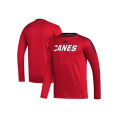 The adidas Men's Red Carolina Hurricanes AEROREADY Long Sleeve T-Shirt is the ultimate way to showcase your unwavering support for the Carolina Hurricanes. Crafted from recycled polyester, this shirt seamlessly blends comfort and sustainability. Heat-sealed graphics and a stylish side split hem elevate its design, while the classic crew neck ensures warmth on chilly game days. Whether you're cheering from the stands or watching from home, this T-shirt proudly displays your Carolina Hurricanes sp Mens Home, Red Adidas, Wedding Watch, Side Split, Split Hem, Adidas Men, From Home, Accessories Design, Long Sleeve T Shirt