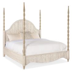 American Home Furniture | Hooker Furniture - Serenity Jetty Poster Bed Rope Wrapping, Hooker Furniture Bedroom, Whitewashed Oak, King Poster Bed, 0 Number, Queen Poster, Four Poster Bed, Rope Wrapped, Luxurious Bedroom