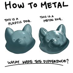 two metal dog heads are shown with the words how to metal? and an image of a cat's head