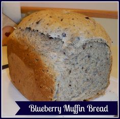 a loaf of blueberry muffin bread sitting on top of a counter