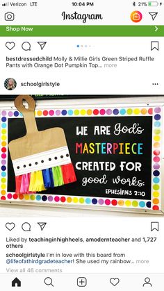 the instagram page on instagram com shows an image of a paintbrush with colored crayons