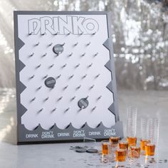 the drink game is ready to be filled with drinks