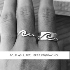 two rings with the words sold as set free engraving