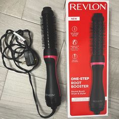 Revlon One Step Root Booster Round Brush Dryer - (1-1/2 In) In Perfect Condition! Purchased At Ulta Brand New And Used For One Vacation Trip Only! Revlon Hair Dryer Brush On 4c Hair, Revlon Root Booster, Revlon Hair Dryer Brush, Brush Dryer, Revlon Hair Dryer, Hair Dryer Brush, Round Brush, Hair Tools, Revlon