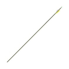 a green and yellow stick on a white background