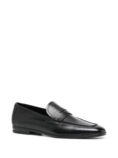 TOM FORD Leather Loafers - Farfetch Business Slip-ons With Stitched Sole In Calf Leather, Calf Leather Loafers With Textured Sole For Business, Business Loafers With Textured Sole In Calf Leather, Business Loafers With Leather Sole And Slip-on Style, Business Loafers With Leather Sole And Slip-on Fit, Business Calf Leather Loafers With Plain Toe, Calf Leather Plain Toe Loafers For Business, Business Slip-ons With Branded Insole In Calf Leather, Business Slip-ons With Leather Sole And Almond Toe