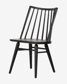 a black wooden chair on a white background