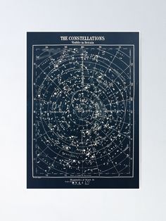 the constellations poster with stars on it