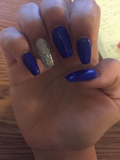 Royal Blue And White Nails Almond, White Prom Nails Short, Royal Blue Nails For Homecoming, Nails To Go With Royal Blue Dress, Blue And White Prom Nails, Royal Blue Nails With Gold, Royal Blue Prom Nails, White Prom Nails, Cute Nails For Prom