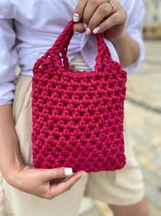 Pink Crochet tote bag Lavender trendy handbag Mini handmade | Etsy Trendy Yarn Bags For Everyday Use, Trendy Yarn Bag For Everyday Use, Trendy Handheld Crochet Bag For Gift, Trendy Handheld Crochet Bag As Gift, Trendy Hand Knitted Bag For Daily Use, Casual Hand Knitted Yarn Bags, Casual Hand-knitted Yarn Bag, Crochet Yarn Shopping Bags, Crochet Yarn Bags For Shopping