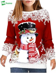 Click link to buy it: . ✔ Fast shipping. ✔ Limited design. Product information: Ugly christmas sweaters for women 202395% Polyester, 5% Spandex.Dye-sublimation printing, colors will never be faded or peeled.It is used to react to your body,s temperature to keep you warm in the Streetwear Blouse, Snowman Snowflake, Snowflake Print, Christmas Sweaters For Women, White Long Sleeve Top, Pudding Cake, Chic Christmas, Estilo Chic, Sweatshirt Outfit