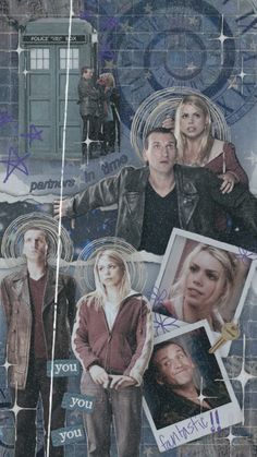 collage of actors and characters from the tv series doctor who appear to have signed autographs on them