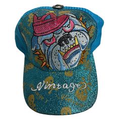 New With Tags No Flaws Blue Trucker Hat, Ed Hardy, Accessories Vintage, Vintage Y2k, Hat Cap, American Vintage, Vintage Accessories, Blue Gray, Vintage Men