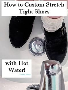 #shoehacks#tipsforshoes# Shoe Stretching Diy, Tight Shoes Hack, Stretching Shoes How To, How To Expand Shoes, Stretching Shoes