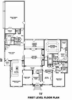 the first level floor plan for this home