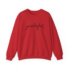 🌟 Dress in Gratitude Every Day with Our Minimalist 'Grateful' Sweatshirt – Where Simplicity Meets Serenity! 🍂 Elevate your everyday style with our 'Grateful' sweatshirt – a chic, minimalist masterpiece designed to remind you of life's beautiful moments. This isn't just clothing; it's a cozy expression of gratitude, perfect for embracing the simple joys that make every day special. ✨ 👚 Gratitude, Inspirational Shirt, Women Shirt, Ink and Quotes, Gratitude Shirt, Minimalist Shirt, Cute Gratitud Trendy Winter Tops With Comfortable Fit, Trendy Comfortable Winter Tops, Trendy Comfortable Fit Tops For Winter, Red T-shirt For Fall Loungewear, Red T-shirt For Loungewear In Fall, Comfortable Fit Crew Neck Winter Tops, Comfortable Fit Crew Neck Tops For Winter, Comfortable Crew Neck Tops For Winter, Comfortable Fit Top With Letter Print For Winter