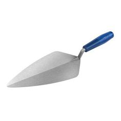 a blue handled knife on a white background