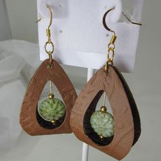 These Earrings Have Gold Plated Hardware. Brown Teardrop Jewelry For Everyday Wear, Brown Teardrop Jewelry For Everyday, Brown Teardrop Everyday Jewelry, Unique Brown Teardrop Earrings, Brown Dangle Jewelry For Everyday, Brown Teardrop Single Earring, Brown Teardrop Hoop Earrings As Gift, Brown Teardrop Hoop Earrings For Gift, Brown Teardrop Hoop Earrings For Gifting