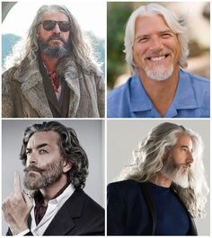 Long Hairstyles For Men Over 50, Silver Foxes Men Over 50 Long Hair, Long Grey Hair Styles, Older Mens Long Hairstyles, Grey Hair Styles, Silver Hair Men, Older Men Haircuts, Long Hairstyles For Men