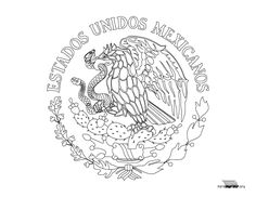 the mexican flag with an eagle on it's head and words that read, est los