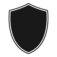 a black and white shield icon