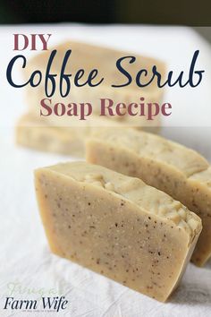 homemade coffee scrub soap recipe with text overlay that reads diy coffee scrub soap recipe