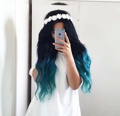 Hair Dyed, Teal Hair, Beautiful Hair Color, Pretty Hair Color, Ombre Hair Color, Hair Dye Colors, Mermaid Hair, Hair Inspo Color