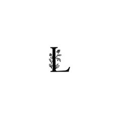 the letter l is made up of flowers and leaves on it's side,