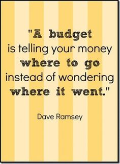 a quote that reads, a budget is telling your money where to go instead of wondering where it went