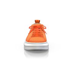 Casual Orange Sneakers With Perforations, Orange Lace-up Sneakers With Elastic Laces, Slip-on Platform Sneakers For Sports With Perforated Toe, Breathable Mesh Orange Sneakers, Mid-top Cotton Platform Sneakers With Rubber Sole, Orange Lace-up Sneakers With Perforated Toe Box, Orange Elastic Lace-up Sneakers, Orange Lace-up Sneakers With Perforations, Multicolor Perforated Lace-up Sneakers