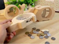 Wood  Animal  Piggy Bank Wooden Piggy Bank, Wooden Money Boxes, Wood Crafting Tools, Woodworking For Kids, Wood Animal, Money Bank, Piggy Banks, Wood Carving Tools, Into The Wood