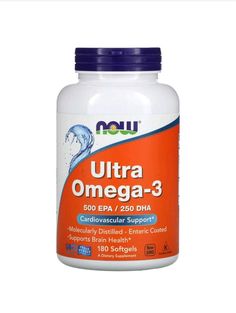 Description 500 EPA/250 DHA Cardiovascular Support Molecularly Distilled-Enteric Coated Supports Brain Health Non-GMO A Dietary Supplement Kosher - Contains Gelatin GOED Omega-3 Proud Member Omega-3 / Fish Oils Family Owned Since 1968 GMP Quality Assured Supportive but not conclusive research shows that consumption of EPA and DHA omega-3 fatty acids may reduce the risk of coronary heart disease. This Fish Oil Concentrate is Cod Liver, Calcium Supplements, Omega 3 Fish Oil, Cod Liver Oil, Food Combining, Now Foods, Fish Oil, Calorie Diet, Brain Health