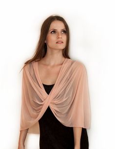 Peach Versatile Shawl, Blush Versatile Shawl, Shrug, Crisscross And Scarf. Small shawl, Keep In Your Bridesmaid Wrap, Bridal Party Accessories, Bridesmaid Shawl, Bridal Shrug, Sheer Cover Up, Wedding Shrug, Lace Bolero, Bolero Shrug, Shrugs And Boleros