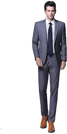 This classic men's formal two-piece suit is perfect for any special occasion. Crafted from lightweight, wrinkle-resistant fabric, it features a single-button closure and side-vented jacket for a tailored look. The pants are flat-fronted for a smooth silhouette. Complete the outfit with a crisp shirt and dress shoes. Made of 70% Polyester and 30% Viscose Button closure This fabric is best choice of making suit, because it is durable; it can keep the shape well and it is also anti-wrinkle well com