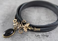 H Leather Choker Spring Dream Jewelry Gift for Her - Etsy Handmade Black Leather Jewelry, Black Leather Choker Gift, Adjustable Bronze Choker As A Gift, Leather Choker Jewelry As A Gift, Adjustable Leather Choker For Gifts, Black Leather Jewelry For Gifts, Adjustable Black Brass Necklaces, Unique Black Leather Jewelry, Leather Chokers