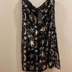 Stars And Moons Sequined Strapless Dress. Great For Eras Tour. Brand New With Tags. Sequin Dress, Stars And Moon, Strapless Dress, Moon, Brand New, Mini Dress, Stars, Womens Dresses, 10 Things