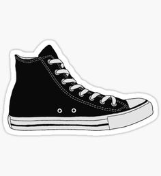 a black and white converse shoe sticker