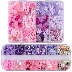 PRICES MAY VARY. ❤️Cute 3D Nail Art Accessories Set❤️ 2 pcs translucent boxes containing 12 grids each, 1400 pcs acrylic nail charms. This nail kit contains more than 30 styles, sufficient quantity and styles can meet your different creative DIY demands. 🐰Realistic Nail Art Charms🐰 460 pieces larger nail decorations including rabbit, snake, bear, butterfly deer and other vvid animal shaped, rose flower, bow, moon, flatback pearls etc. Some of the nail studs have the property of temperature cha Nail Art Gems, Nail Art For Girls, Nail Studs, Nail Kits, Bears Nails, Manicure Diy, Studded Nails, Accessories Pink, Shiny Nails