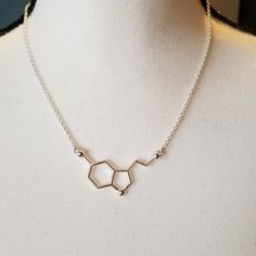 We Could All Use A Little More Serotonin From Time To Time So Why Not Wear It! This Silver-Plated, Never Worn 16" Around Necklace Is A Perfect Mood Booster Any Day! Serotonin Molecule, Molecule Necklace, Mood Boosters, Wear It, Womens Jewelry Necklace, Silver Plated, Jewelry Necklaces, Women Jewelry, Necklaces